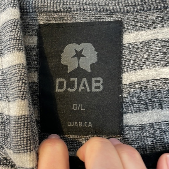 Djab classic stripes cotton half buttons hooded long sleeve top - Picture 6 of 8